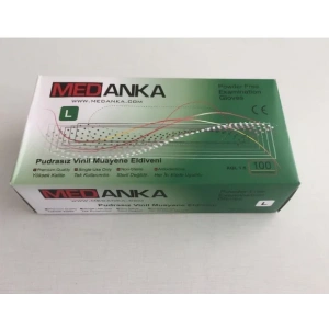 Vinil Şeffaf Muayene Eldiveni Pudrasız ( L )