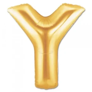 Y Harfi Altın Renk Folyo Balon 100 Cm
