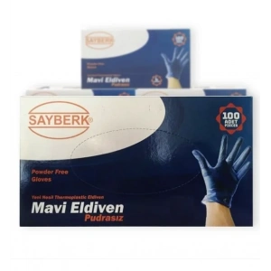 Yeni Nesil Hibrit Pudrasız Mavi Eldiven (l) 100 Adet