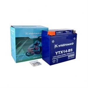Yiğit 12V 14Ah (C10) Motosiklet Aküsü YTX14-BS