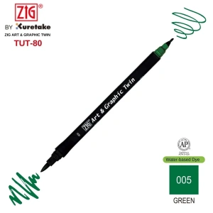 Zig Art&Graphic Twin Çift Uçlu Keçe Grafik Kalemi 5 Green