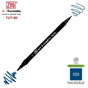 Zig Art&Graphic Twin Çift Uçlu Keçe Grafik Kalemi 59 Peacock Blue