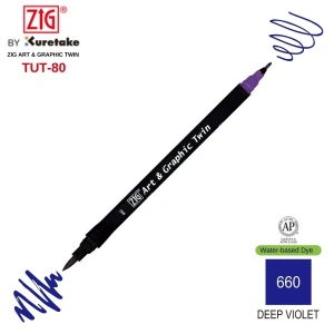 Zig Art&Graphic Twin Çift Uçlu Keçe Grafik Kalemi 660 Deep Violet