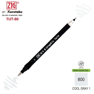 Zig Art&Graphic Twin Çift Uçlu Keçe Grafik Kalemi 800 Cool Gray 1