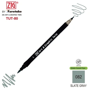 Zig Art&Graphic Twin Çift Uçlu Keçe Grafik Kalemi 82 Slate Gray