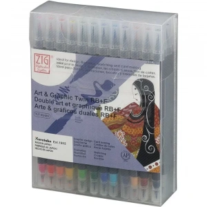 Zig Art & Graphic Twin Rb+f Çift Uçlu Çizim Kalemi 48li Set Tut-95/48v