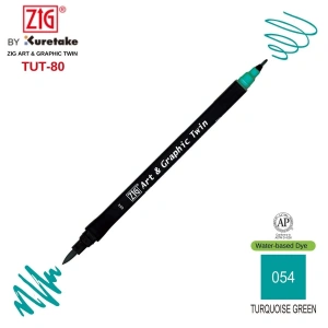 Zig Art&Graphic Twin Tut-80 Çift Uçlu Keçe Grafik Kalemi 054 Turquoise Green