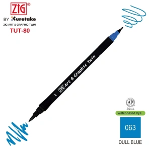 Zig Art&Graphic Twin Tut-80 Çift Uçlu Keçe Grafik Kalemi 063 Dull Blue