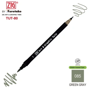 Zig Art&Graphic Twin Tut-80 Çift Uçlu Keçe Grafik Kalemi 085 Green Gray