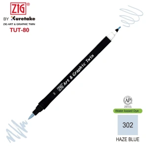 Zig Art&Graphic Twin Tut-80 Çift Uçlu Keçe Grafik Kalemi 302 Haze Blue