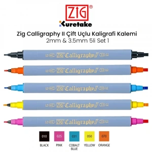Zig Calligraphy Iı Çift Uçlu Kaligrafi Kalemi 2mm & 3.5mm 5li Set 1