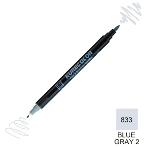 Zig Kurecolor Mangaka Fine&Brush Çift Taraflı Kalem CNKC-2200 No 833 Blue Gray 2