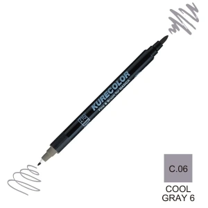 Zig Kurecolor Mangaka Fine&Brush Çift Taraflı Kalem CNKC-2200 No C.06 Cool Gray 6