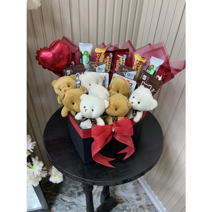 Kalp Kutuda Bear & Çikolata