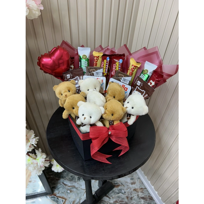 Kalp Kutuda Bear & Çikolata