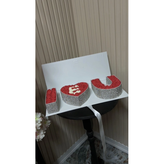 Taşlı Tasarım Kapaklı Kutu