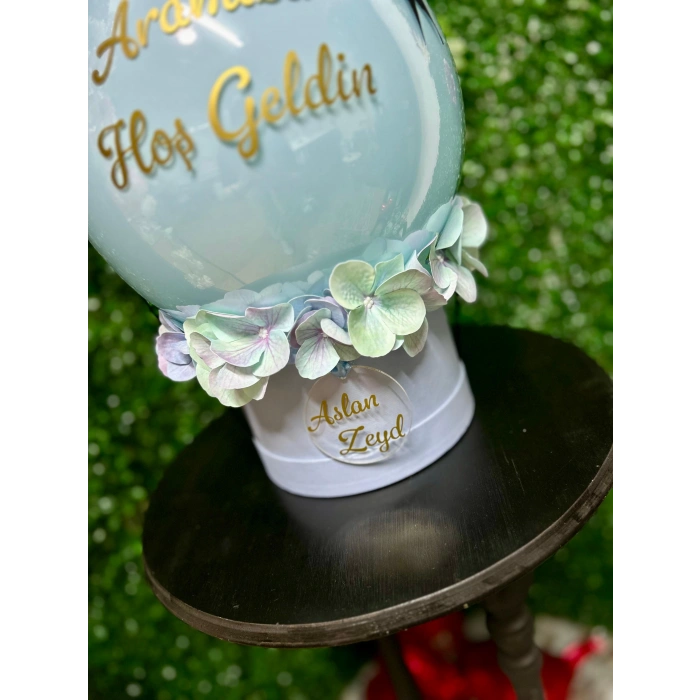 Islak Dokulu Ortanca Balon Kutusu