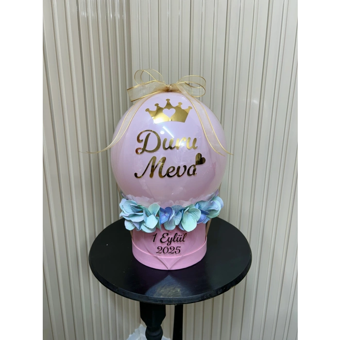 Islak Dokulu Ortancalı Balon Kutusu