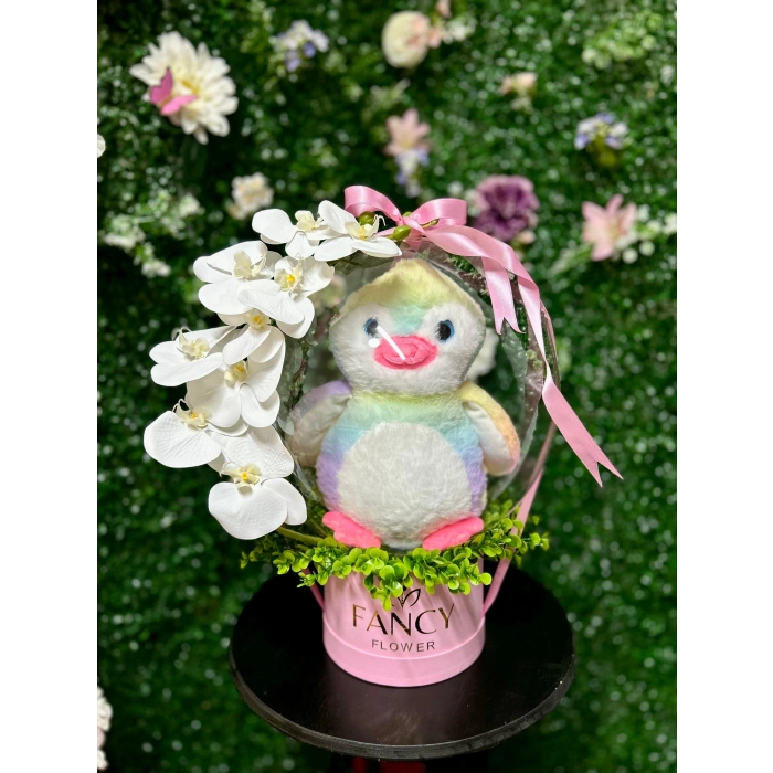 Peluş Penguenli Balon Kutusu