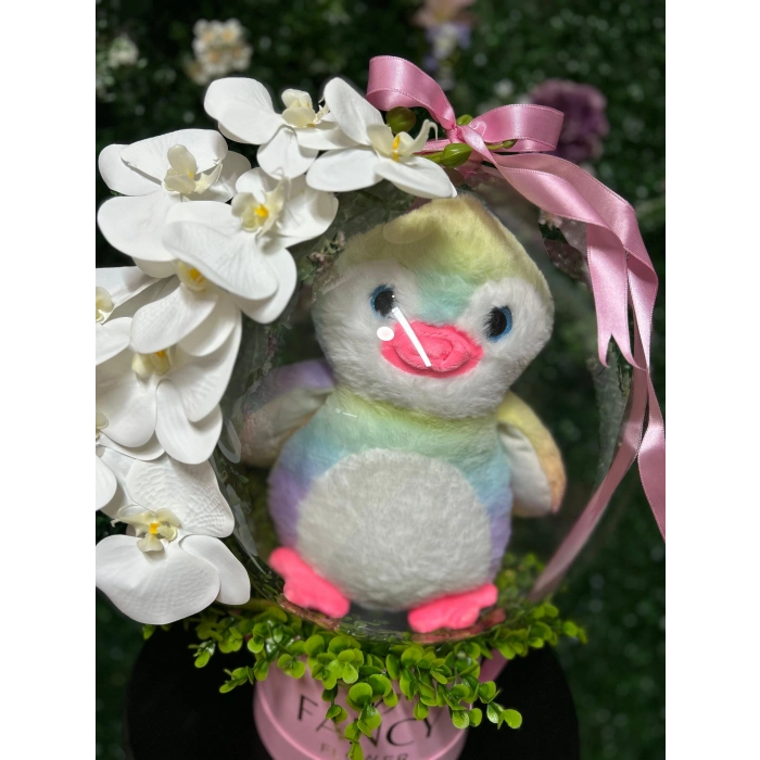 Peluş Penguenli Balon Kutusu