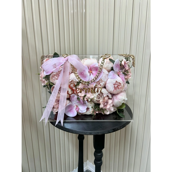 Premium Çantada Şakayık ve Orkide