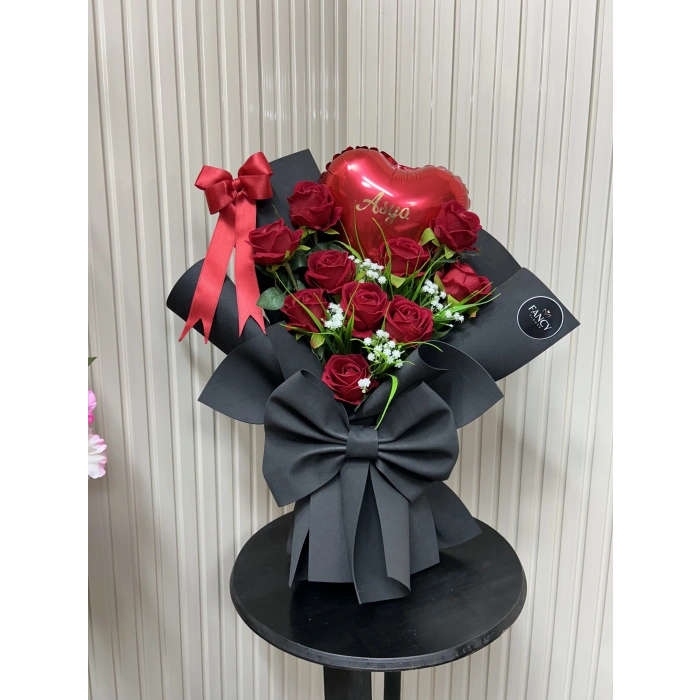 Tasarım Fiyonk Kırmızı Buket