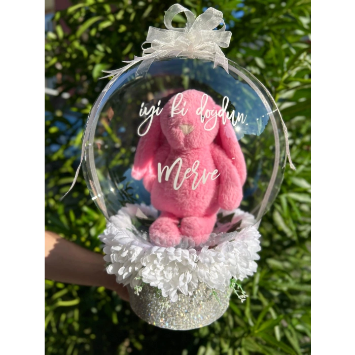 Tavşanlı Kristal Kaplama Balon Kutusu