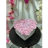 Özel Tasarım Kristal Kalp Kutuda Pembe Güller ve Taç