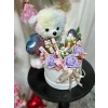 Peluş Ayıcıklı Kinder Stick & Çiçek Kutusu