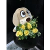 Peluş Köpek & Sarı Kadife Güller
