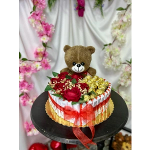 Ayıcıklı Kadife Gül ve Çikolatalar