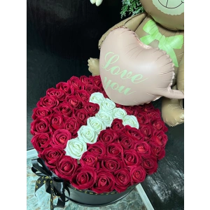 Dev Kutuda Kişiye Özel Harf ve Ayıcık Balon