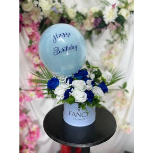 Kadife Güller ve Mesajlı Balon Kutu