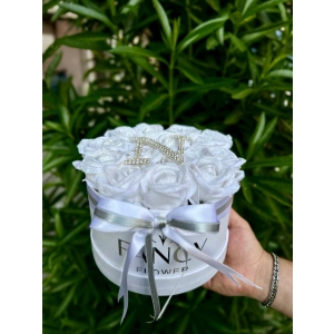 Kişiye Özel Harfli Simli Kadife Gül Kutusu