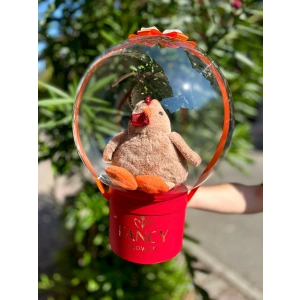 Peluş Tavuk ve Kinder Joy Balon Kutu