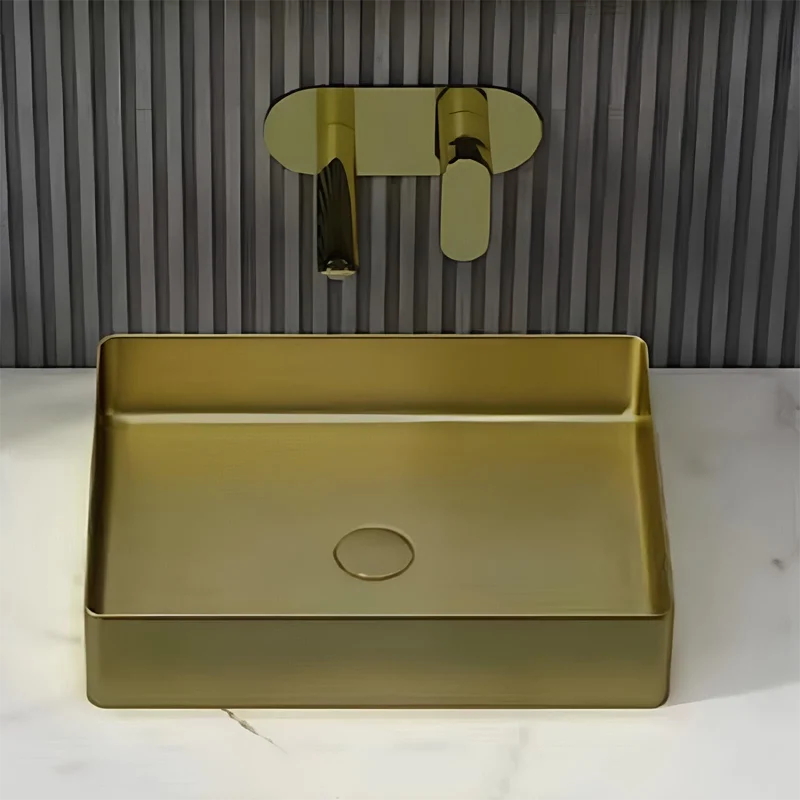 Schnelle Sch B5504 Rustik Tezgah Üstü Dikdörtgen Çelik Lavabo