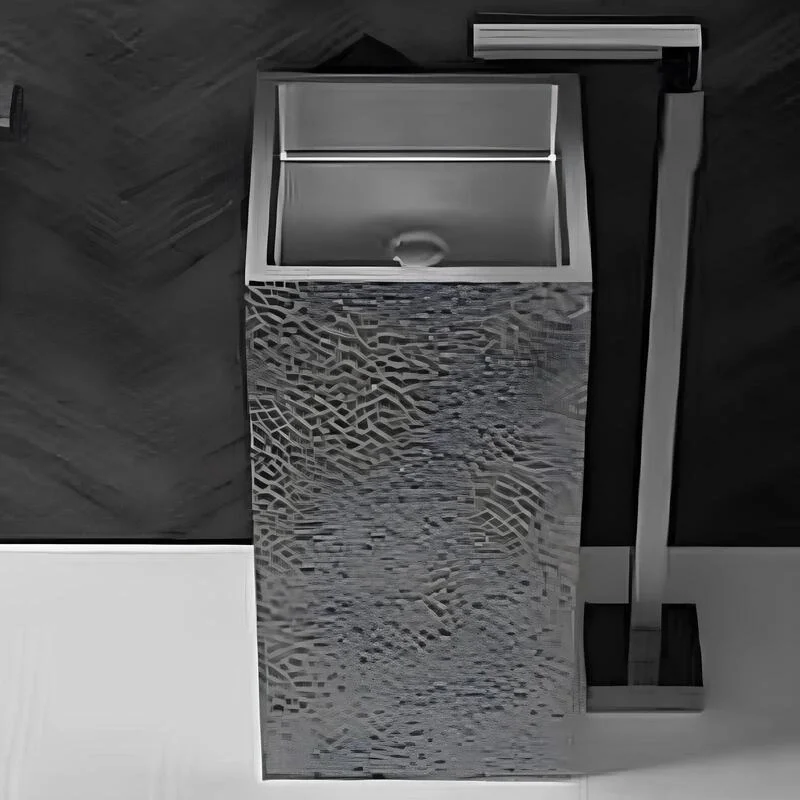 Schnelle Sch BL8826 Grey Monoblok Kare Çelik Lavabo