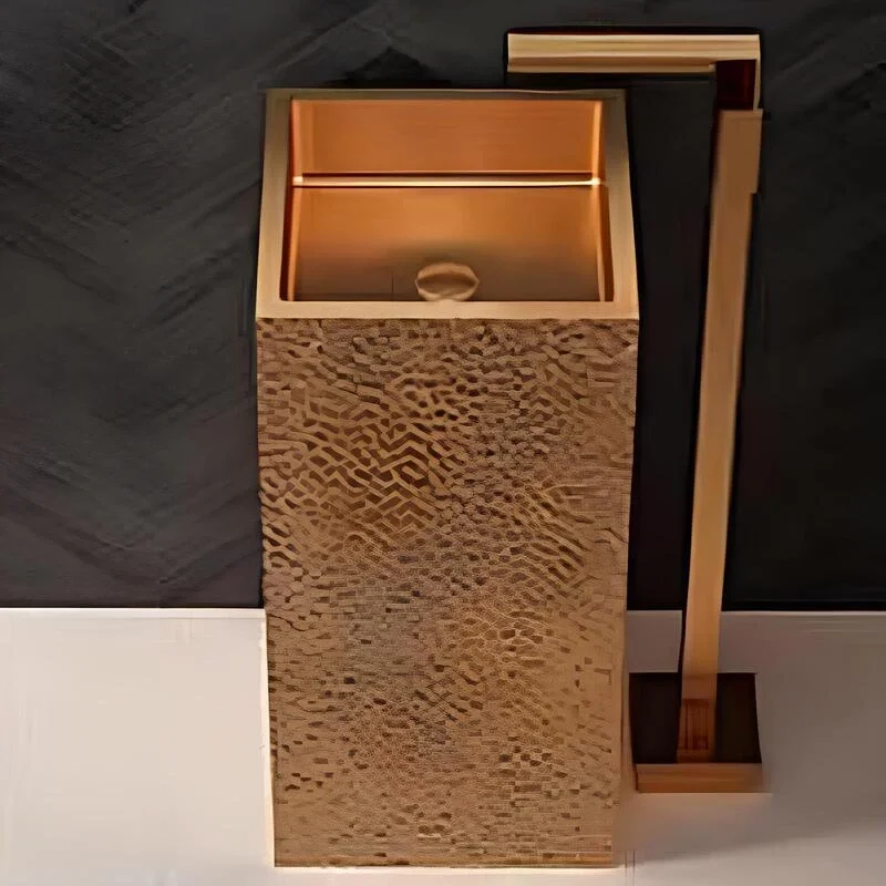 Schnelle Sch RG8826 Rose Gold Monoblok Kare Çelik Lavabo