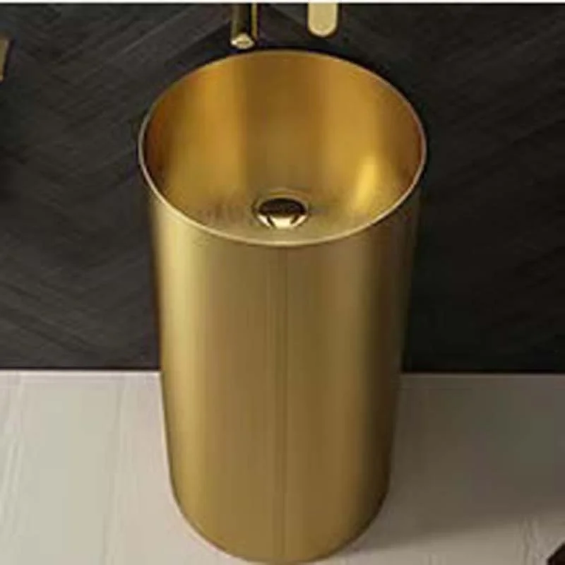 Schnelle Sch G8808 Gold Monoblok Oval Çelik Lavabo