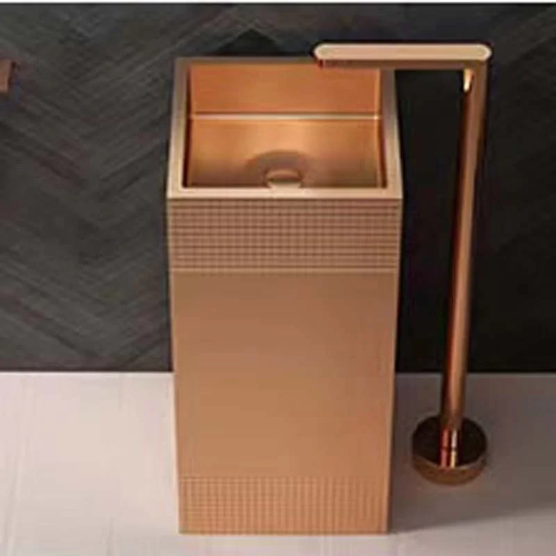 Schnelle Sch RG8810 Rose Gold Monoblok Kare Çelik Lavabo