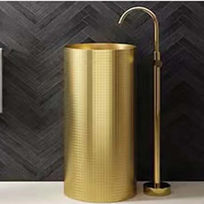 Schnelle Sch G8811 Gold Monoblok Oval Çelik Lavabo