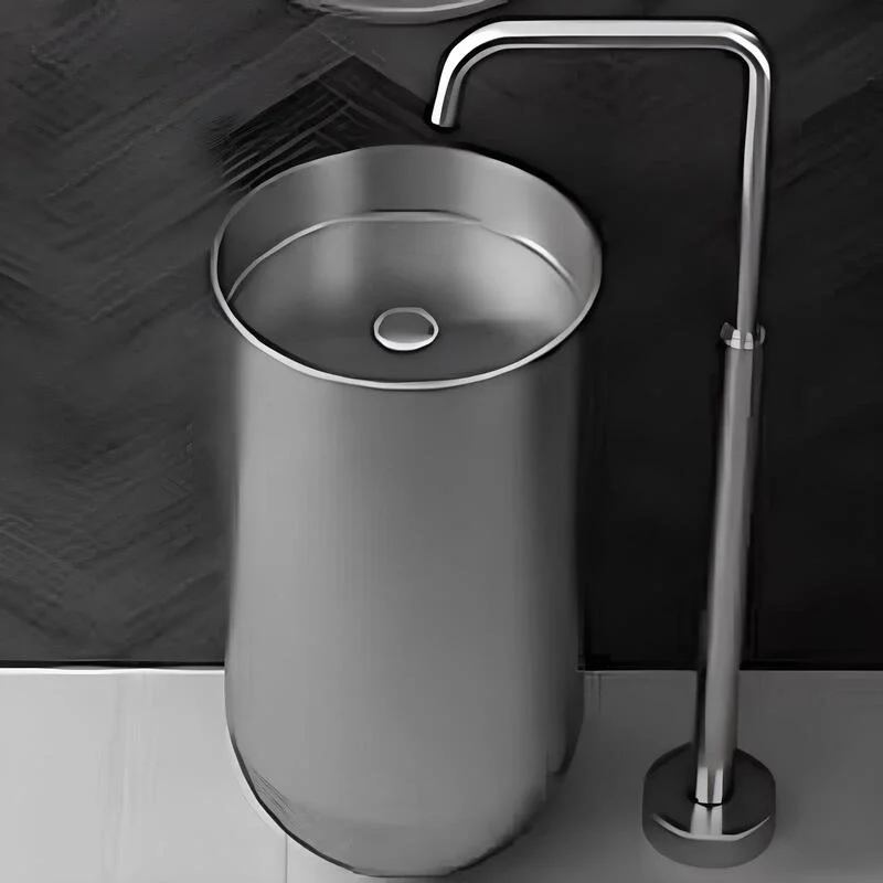 Schnelle Sch BL8813 Grey Monoblok Oval Çelik Lavabo