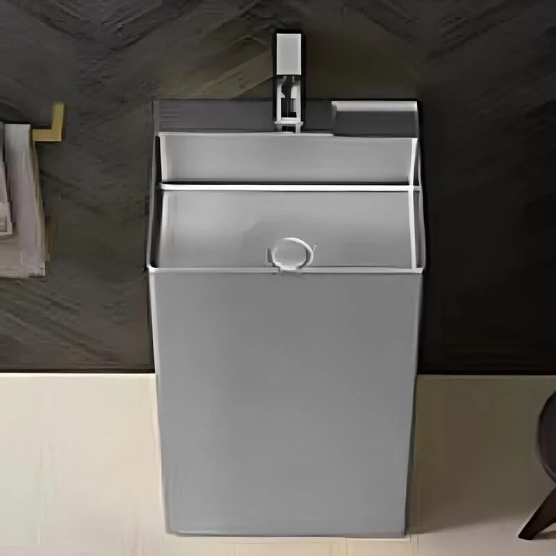 Schnelle Sch S8803 Chrome Monoblok Dikdörtgen Çelik Lavabo