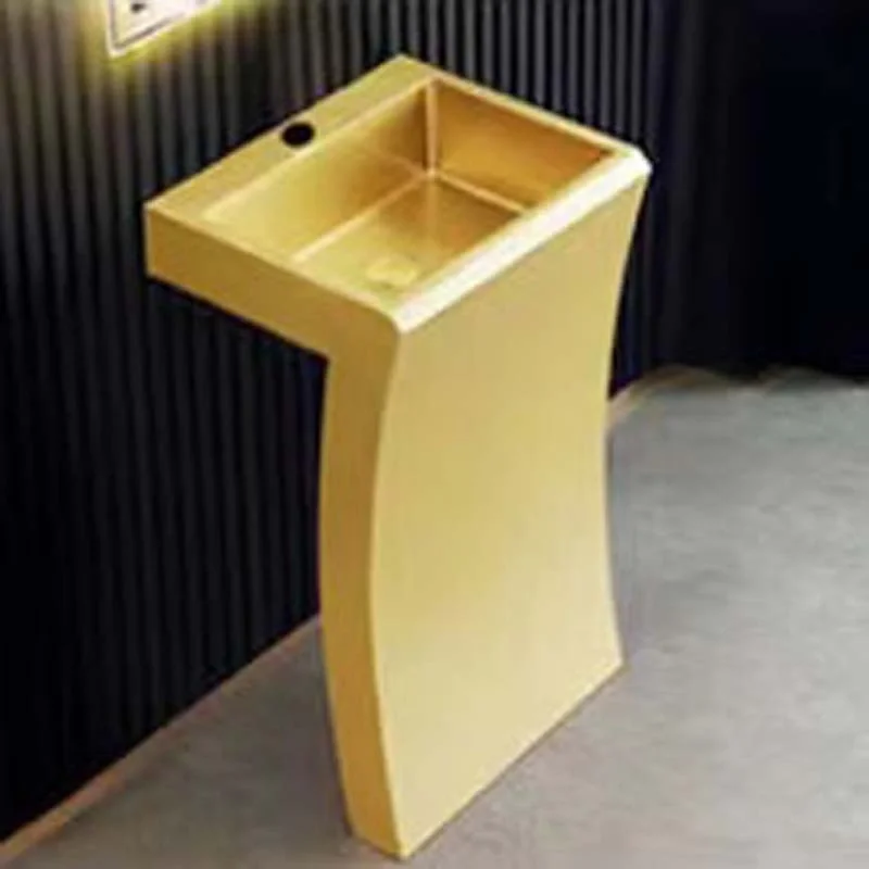 Schnelle Sch G8805 Gold Monoblok Dikdörtgen Çelik Lavabo
