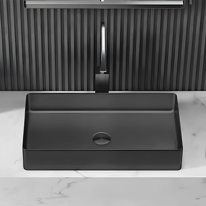 Schnelle Sch BK5502 Black Tezgah Üstü Dikdörtgen Çelik Lavabo