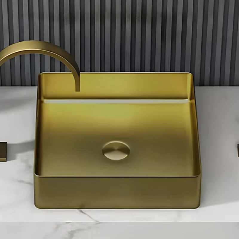 Schnelle Sch B5503 Rustik Tezgah Üstü Kare Çelik Lavabo