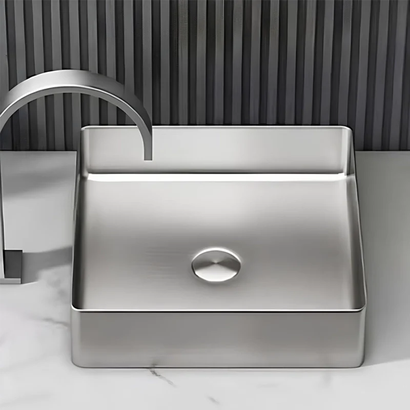Schnelle Sch S5503 Chrome Tezgah Üstü Kare Çelik Lavabo