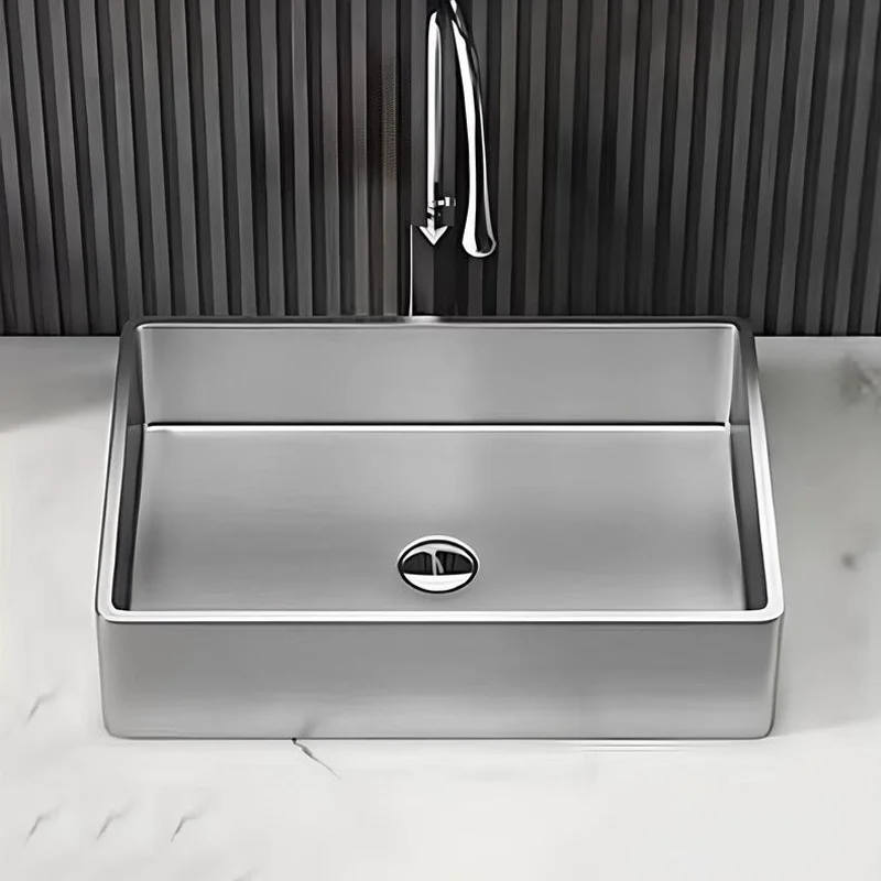Schnelle Sch S5514 Chrome Tezgah Üstü Dikdörtgen Çelik Lavabo