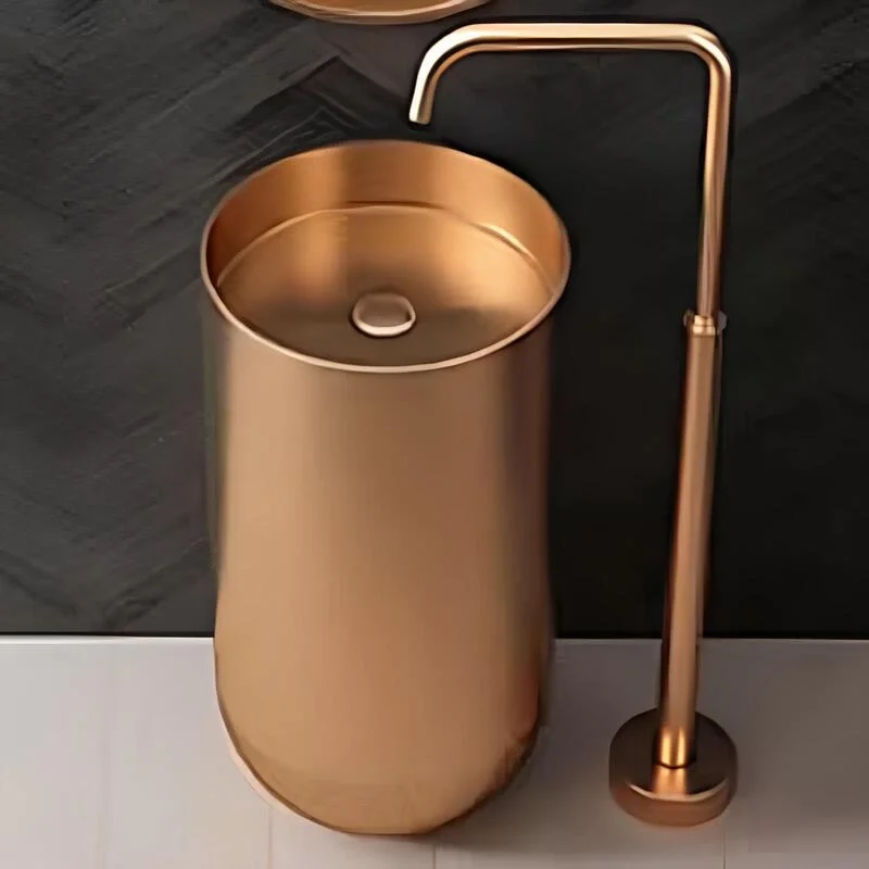 Schnelle Sch RG8813 Rose Gold Oval Monoblok Çelik Lavabo