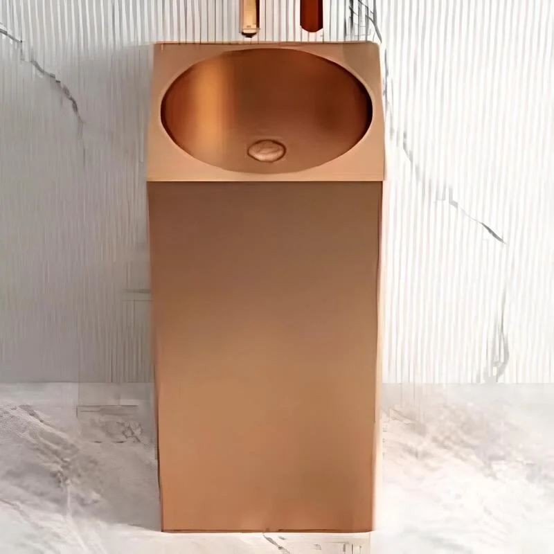 Schnelle Sch RG8816 Rose Gold Kare Monoblok Çelik Lavabo
